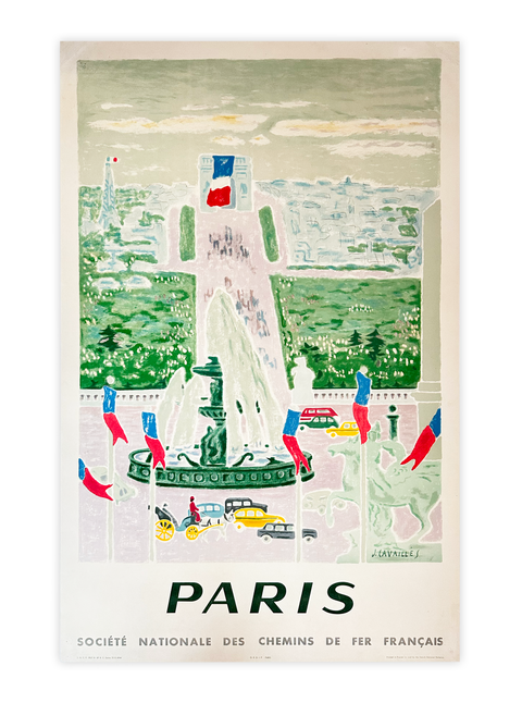 Affiche originale par Jules Cavaillés, Paris - SNCF - 1957