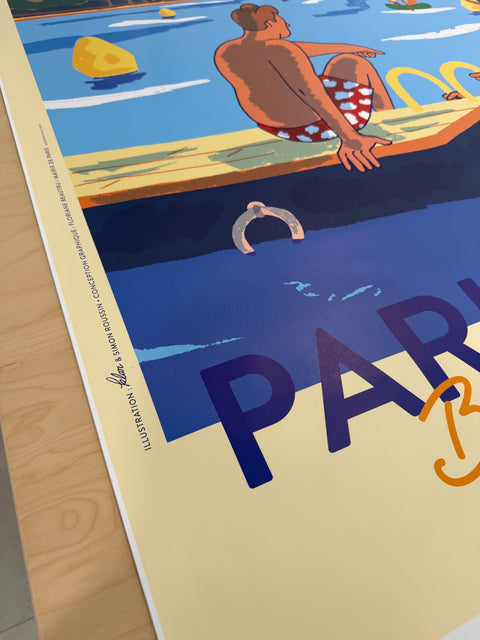 Original Paris Plage Poster By Simon Roussin, 2017 — 15th edition