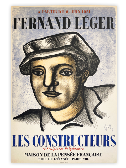 Original Fernand Leger Poster "Les Constructeurs" - Mourlot, 1951 (Signed By Fernand Leger)