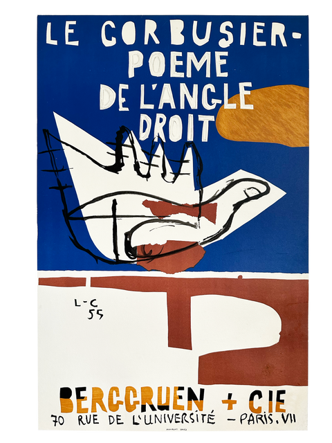 Affiche originale de Le Corbusier "Le Poème de l'angle droit", 1955 - Mourlot