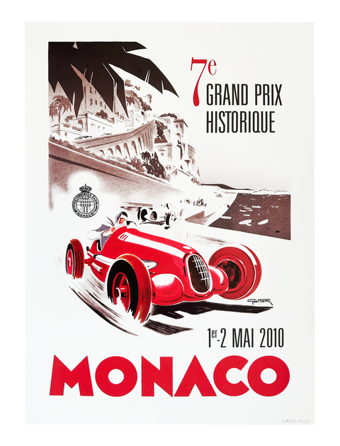 Affiche Lithographique Originale Grand Prix Historique de Monaco 2010, numérotée 145/1000 (VIP)