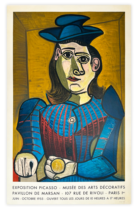 Original Pablo Picasso Poster "Buste de Femme au Chapeau Bleu" 1955 - Mourlot