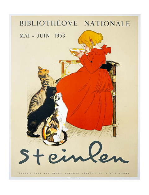 Affiche originale de Steinlen, Bibliothèque Nationale, 1953