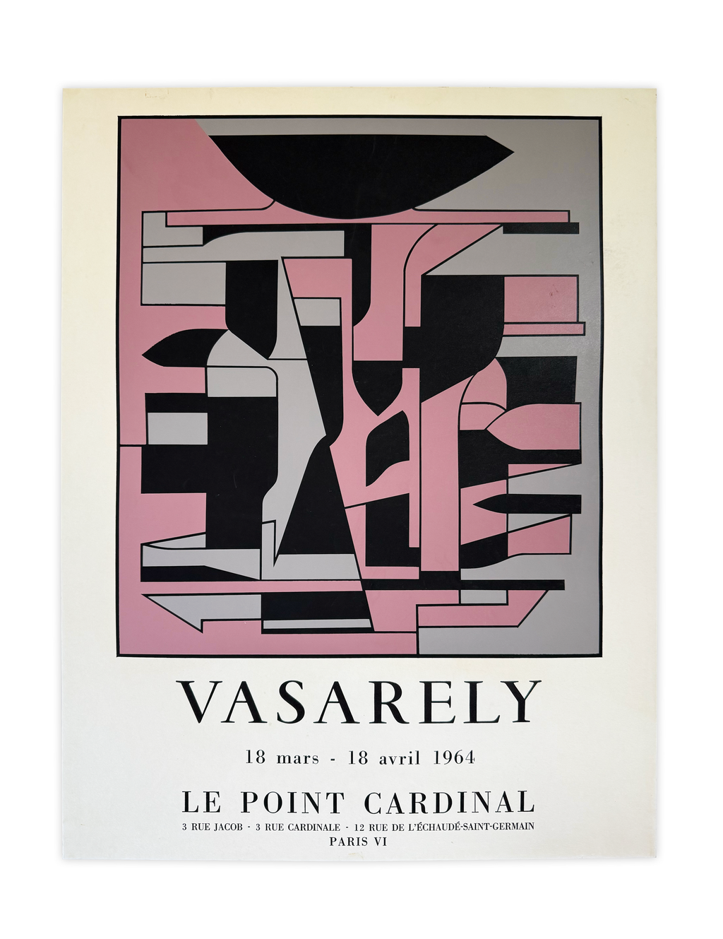 Original Victor Vasarely Poster Exhibition at Le Point Cardinal Original Victor Vasarely Poster Exhibition at Le Point Cardinal