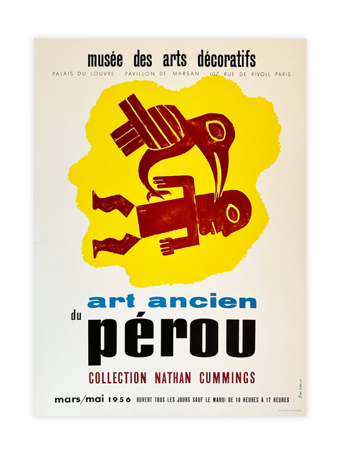 Affiche originale de Jean Carlu 1956 "Art Ancien Du Pérou", 1956