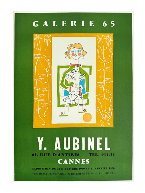 Original Yvon Aubinel Poster Galerie 65, 1959