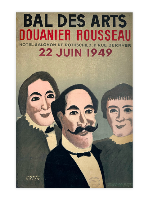 Affiche originale de Paul Colin "Bal Des Arts" Douanier Rousseau - 1949