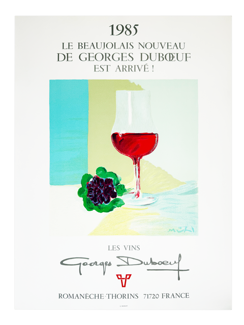 Original Poster Le Beaujolais Nouveau by Roger Mühl, 1985 - Mourlot