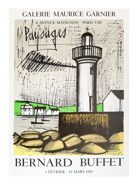 Original Bernard Buffet Poster "Le Phare de Guilvinec - Paysages", 1983 - Mourlot