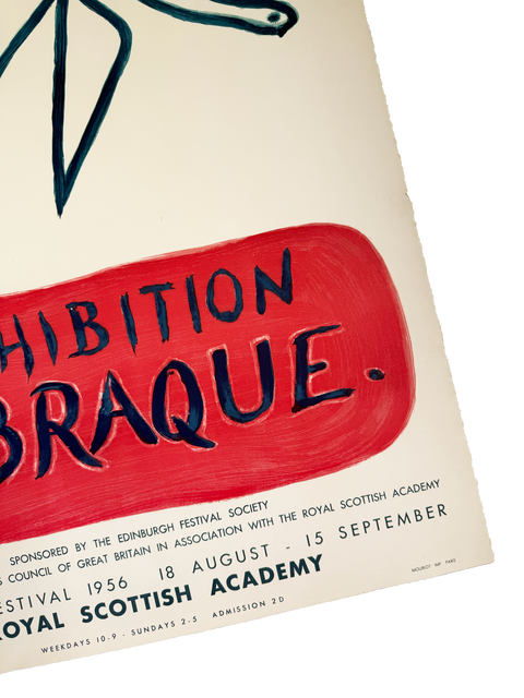 Original Poster Georges Braque L'oiseau - Royal Scottish Academy, 1956 (Arch Paper) - Mourlot