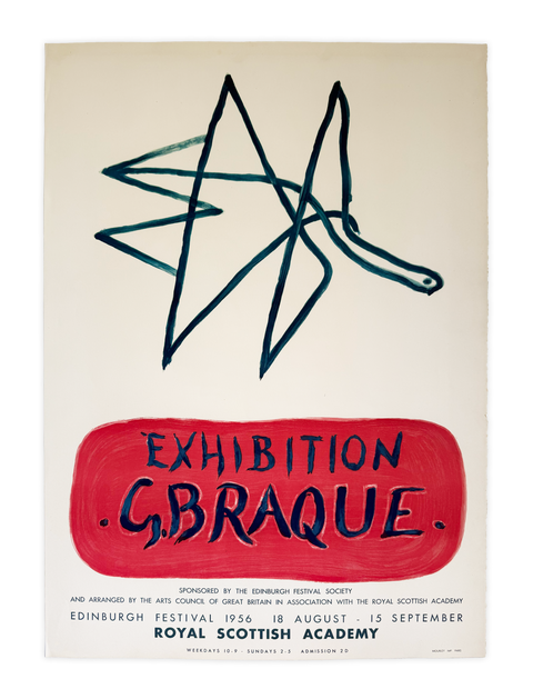 Original Poster Georges Braque L'oiseau - Royal Scottish Academy, 1956 (Arch Paper) - Mourlot