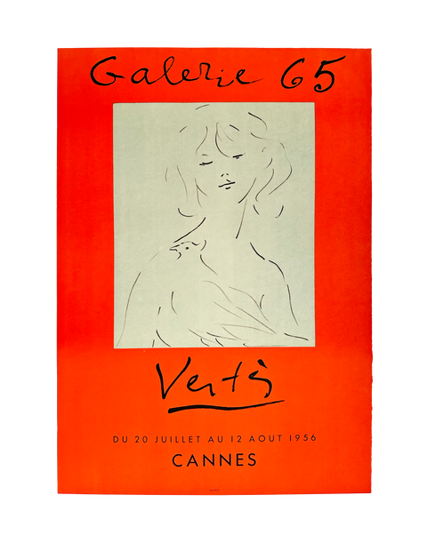 Affiche originale de Marcel Vertés galerie 65 - Mourlot, 1956 (Papier d'archivage)