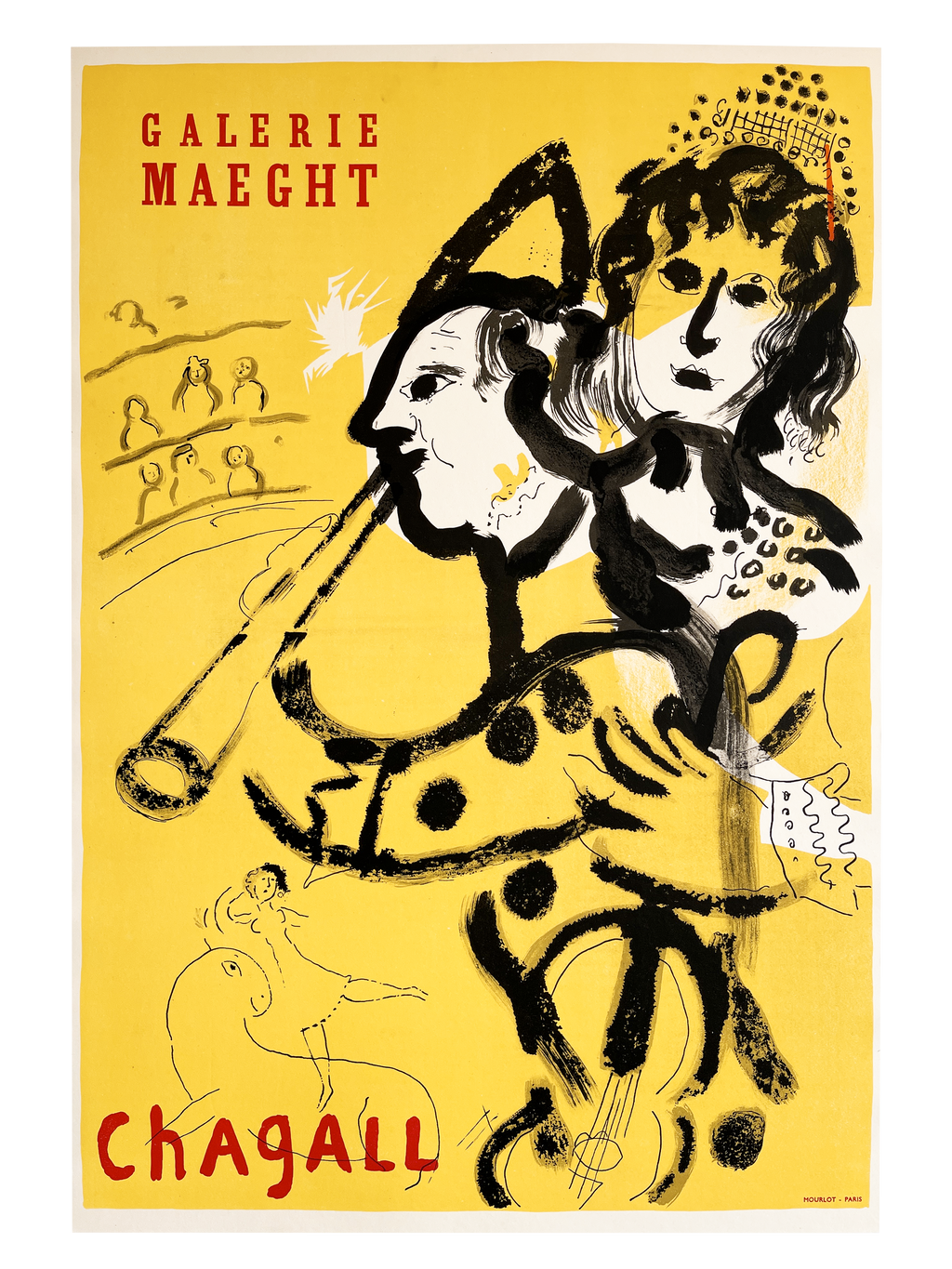 Original Marc Chagall Poster Hommage To Maiakovski, 1963 - Mourlot