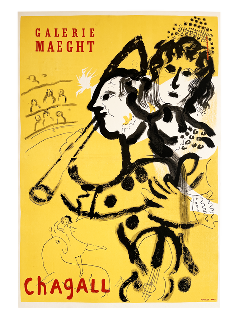 Affiche lithographique originale Marc Chagall Circa 1950, Mourlot