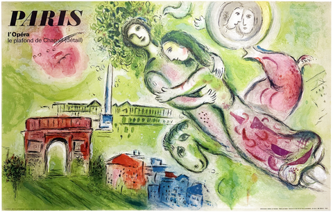 Affiche originale de Marc Chagall, Opéra de Paris, 1965 - Mourlot