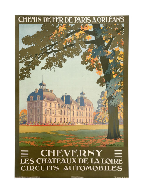 Affiche Originale Chemin De Fer - 1926 - Château Cheverny