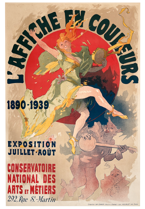 Affiche originale de Jules Cheret "L'Affiche En Couleurs" 1938 - Mourlot