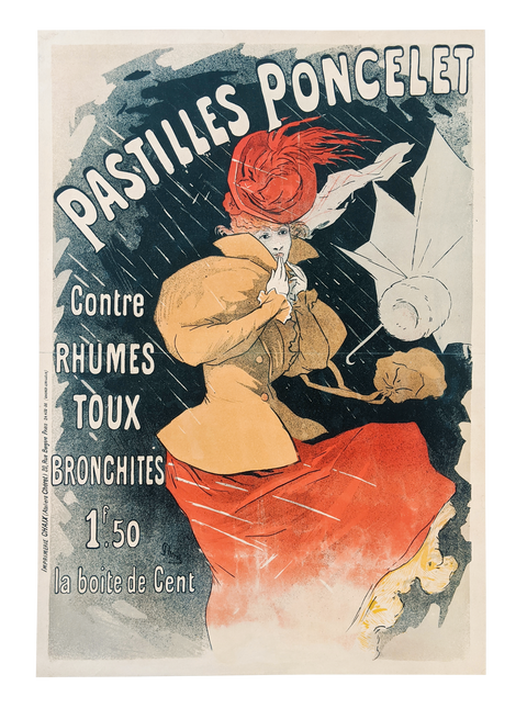 Affiche originale par Jules Chéret, Pastilles Poncelet - 1896