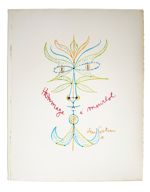 Original Jean Cocteau Lithograph "Tete de Faune - Hommage a Mourlot", 1956