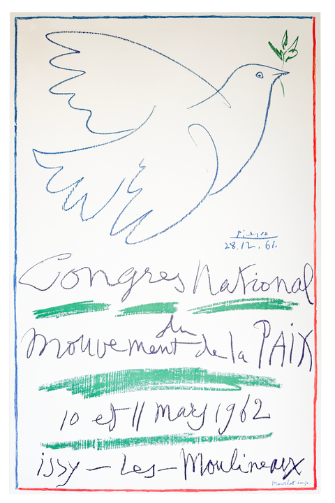 Original Poster Pablo Picasso "Congres National du Mouvement de la Paix", 1962 - Mourlot