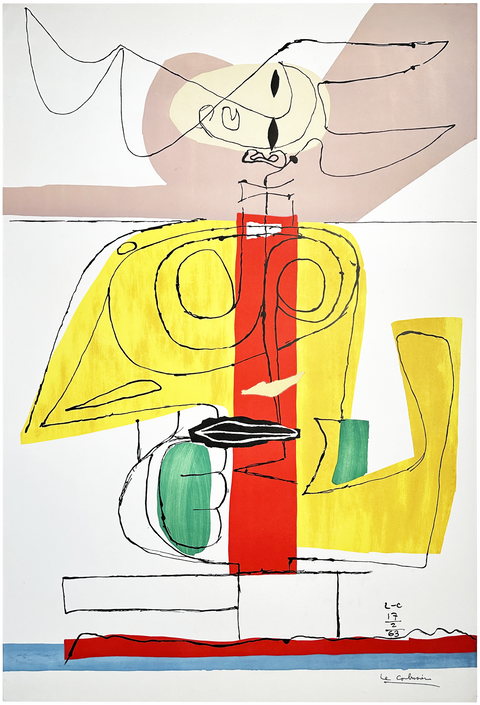 Lithographie originale Le Corbusier « Le Taureau » 1963 - Mourlot