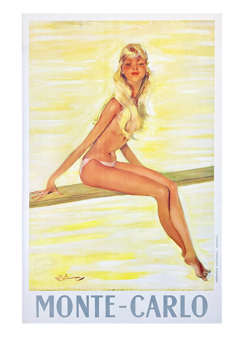 Affiche originale de Domergue, Circa Monte-Carlo, 1950