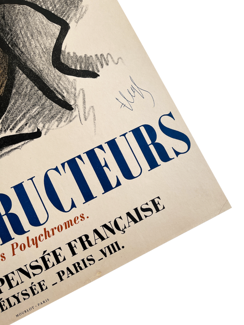 Affiche originale de Fernand Léger "Les Constructeurs" - Mourlot, 1951 (Signée par Fernand Léger)