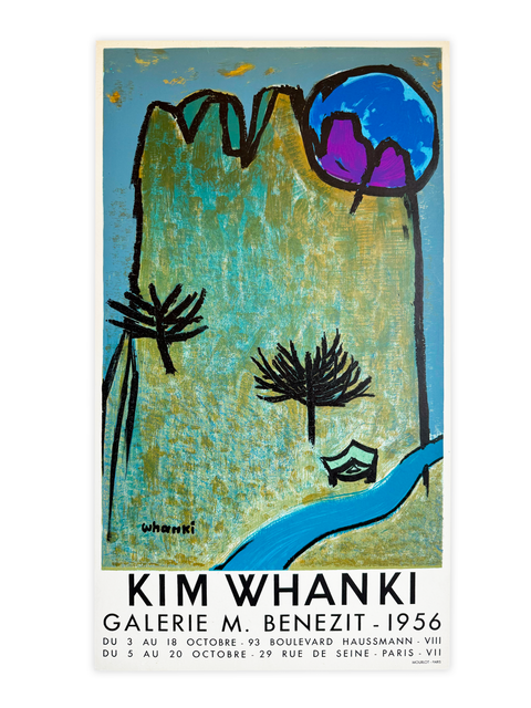 Affiche originale Whanki Kim 1956 Galerie Benezit Paris, Mourlot