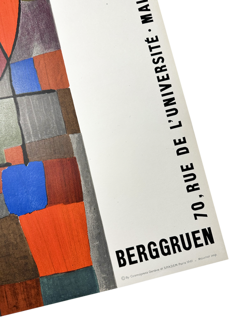 Affiche originale de l'exposition Paul Klee « Berggruen », 1961 - Mourlot
