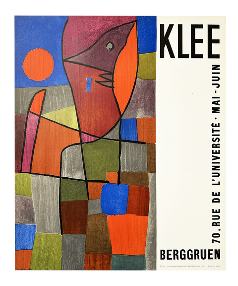 Affiche originale de l'exposition Paul Klee « Berggruen », 1961 - Mourlot