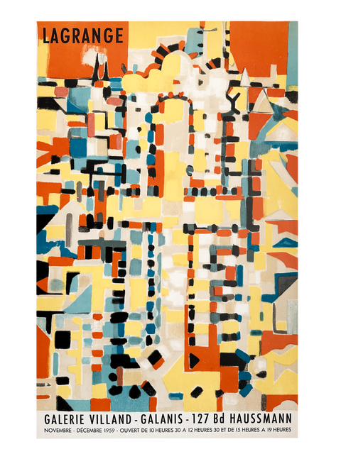 Affiche originale de Lagrange Galerie Villand, 1959