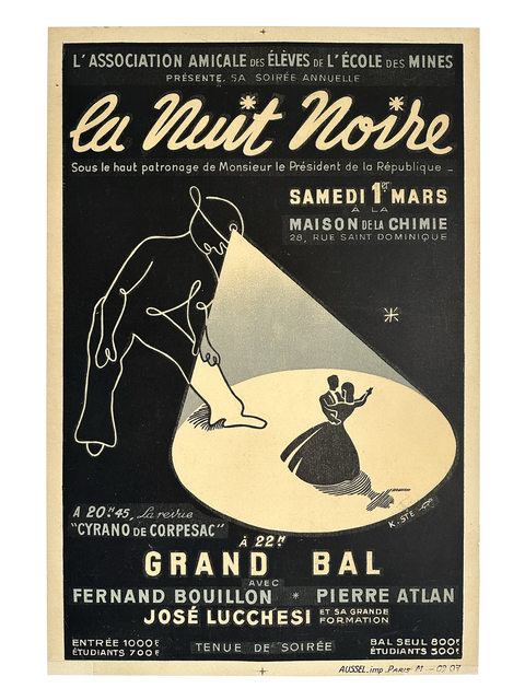 Affiche originale de Jose Lucchesi "La Nuit Noire" 1955