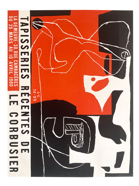 Affiche originale Le Corbusier "Tapisseries Récentes" Galerie La Demeure 1960 - Mourlot