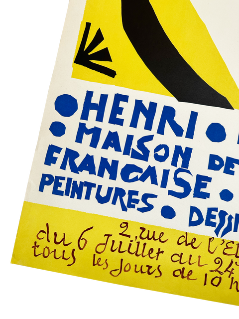 Affiche originale d'Henri Matisse "Maison De La Pensée Française", 1950 - Mourlot