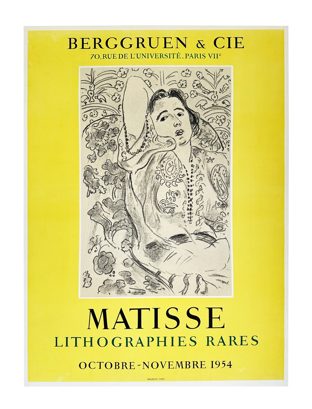 Original Henri Matisse Poster Berggruen & Cie Lithographies Rares