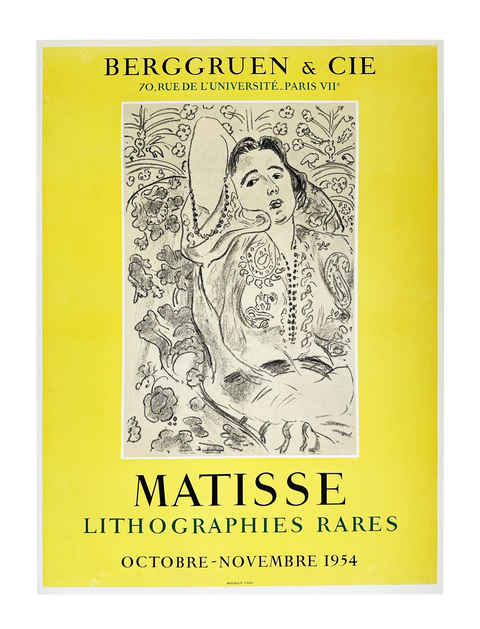 Original Henri Matisse Poster Berggruen & Cie Lithographies Rares, 1954 - Mourlot