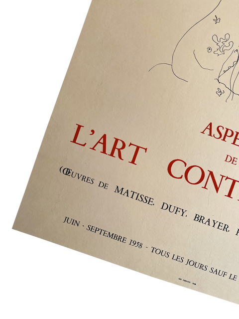 Affiche originale d'Henri Matisse "Aspects De L'Art Contemporain" - 1958