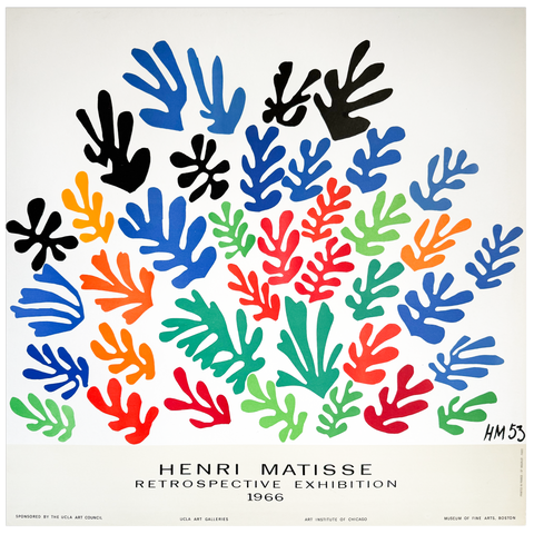 Original Henri Matisse Poster Retrospective Exhibition 1966 - Mourlot