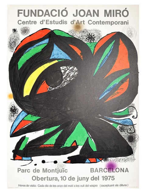 Affiche originale de l'exposition Joan Miró pour la Fundació Joan Miró 1975