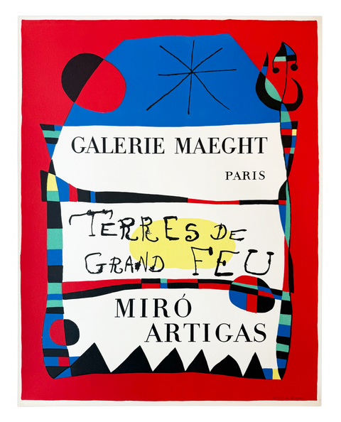 Original Joan Miro Poster Terres de grand feu, 1960 - Mourlot