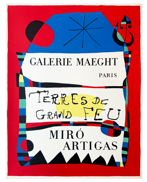 Original Joan Miro Poster Terres de grand feu, 1960 - Mourlot
