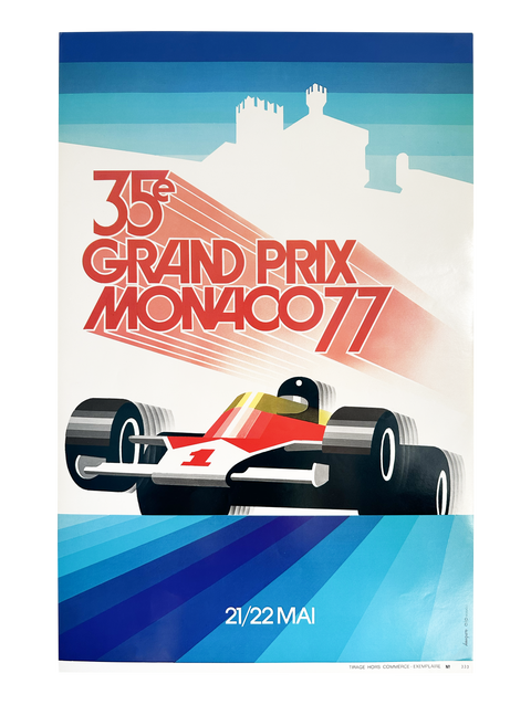 Affiche Originale Formule 1 - Grand Prix Monaco 1977 (numérotée)