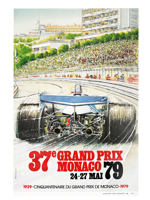 Affiche originale de Formule 1 - Grand Prix Monaco 1979 (numérotée)