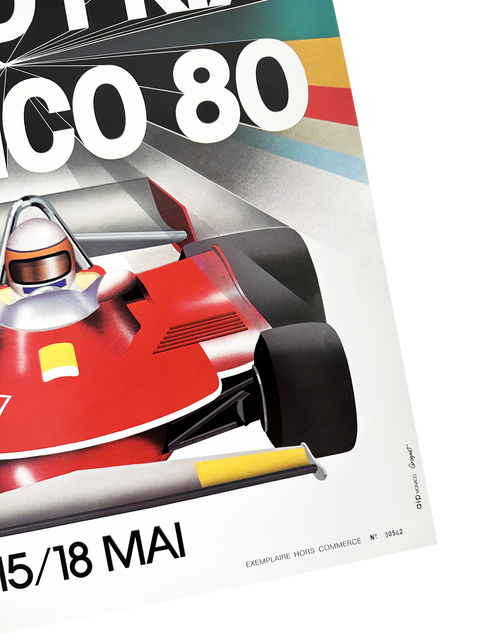 Affiche originale de Formule 1 - Grand Prix Monaco 1980 (numérotée)