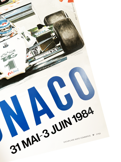 Affiche originale Formule 1 - Grand Prix Monaco 1984 (numérotée)