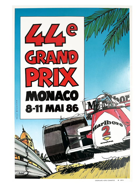 Affiche originale Formule 1 Grand Prix Monaco 1986 (numérotée)