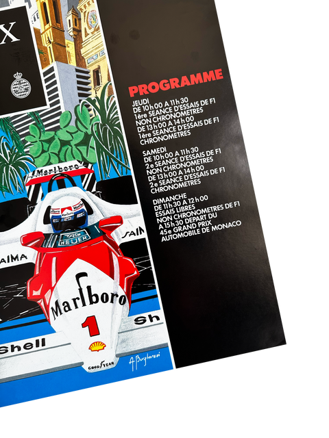 Affiche Originale Formule 1 - Grand Prix Monaco 1987