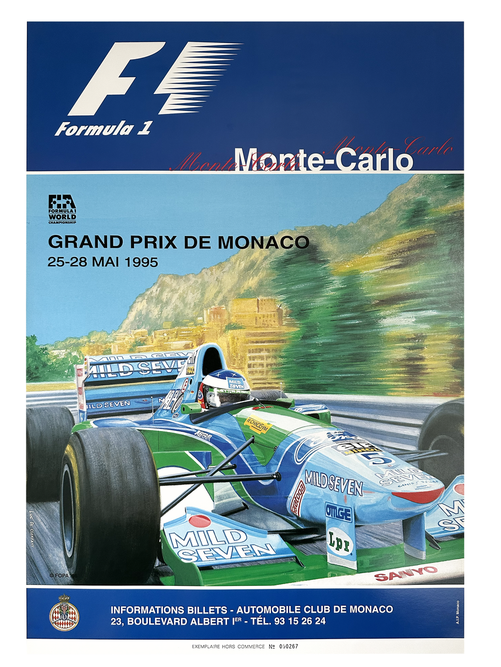 Original Formula 1 Poster Grand Prix Monaco 1995 (numbered