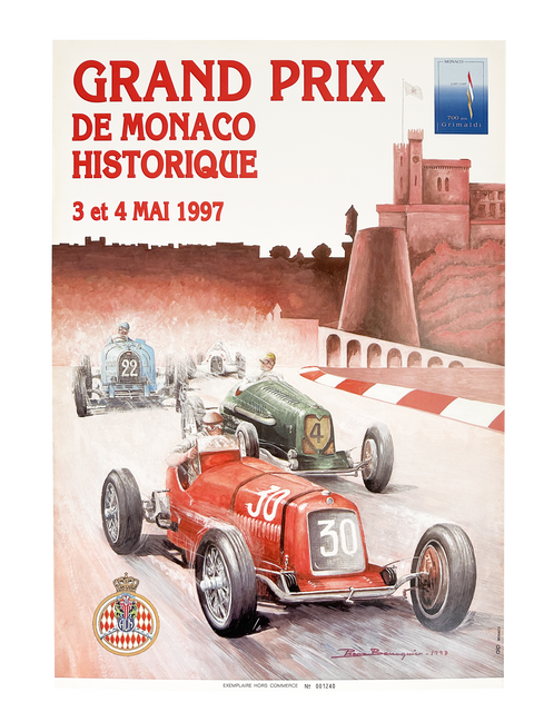 Affiche Originale Formule 1 - Grand Prix Historique Monaco 1997 (numérotée)