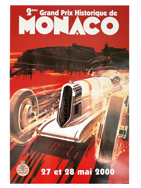 Affiche originale Formule 1 - Historique Grand Prix Monaco 2000